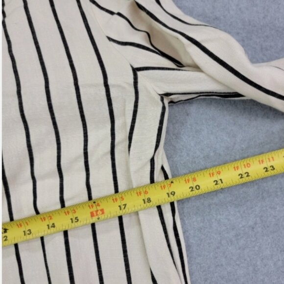 TORY BURCH ‘Filipa’ Black & White Striped Kaftan Linen Tunic size12 🆕⌚📦🏃💨🚚 - Picture 12 of 16